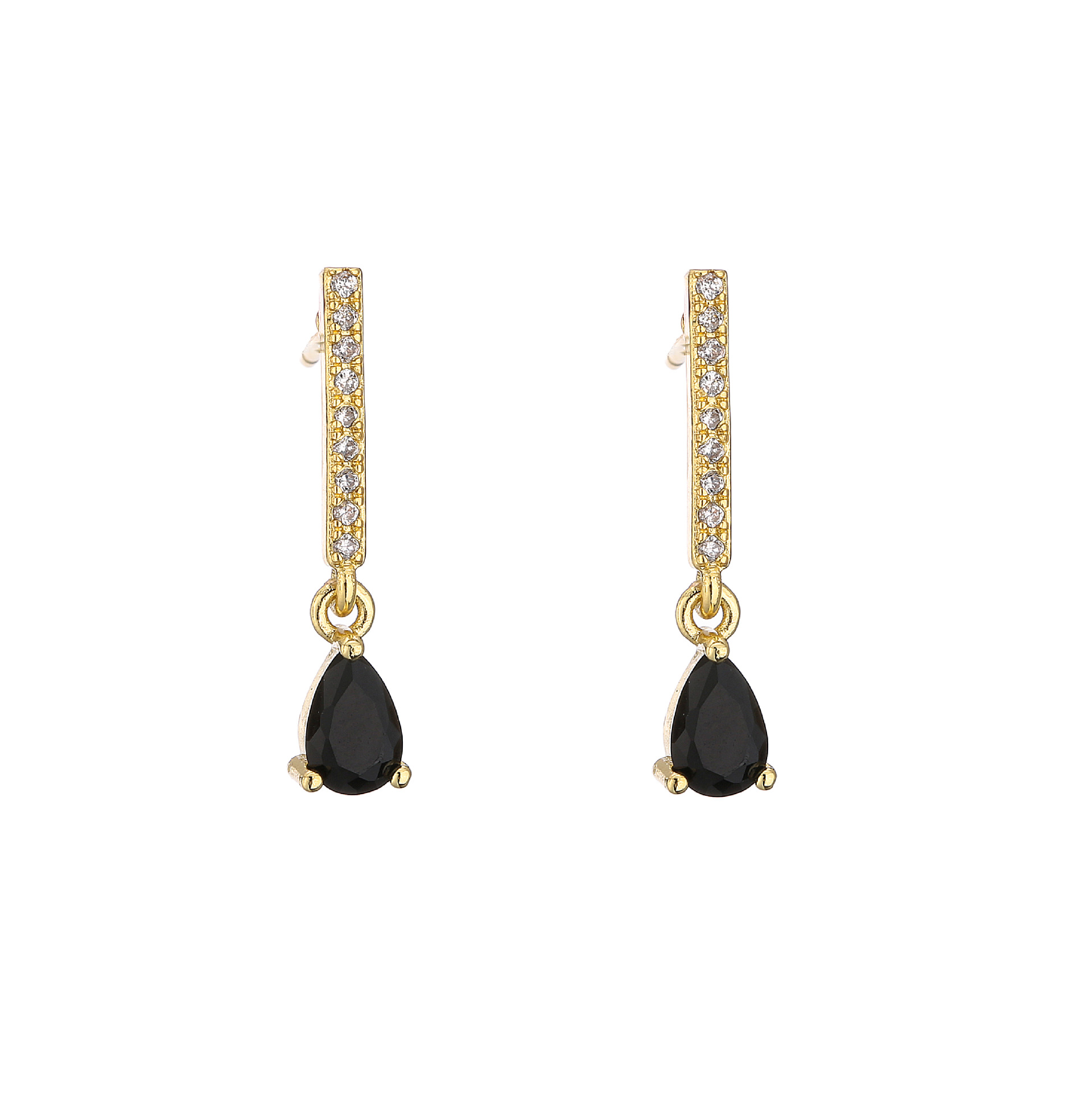 6g Weight Zircon Inlay Material Earrings Classification Wedding, Birthday, Festival Occasion Gem Material Water Droplets Pattern Women'S Gender Fashion Style White, Purple, Green, Blue, Champagne, Black Color Fashion Water Droplets Gem Zircon Earring Sets 8