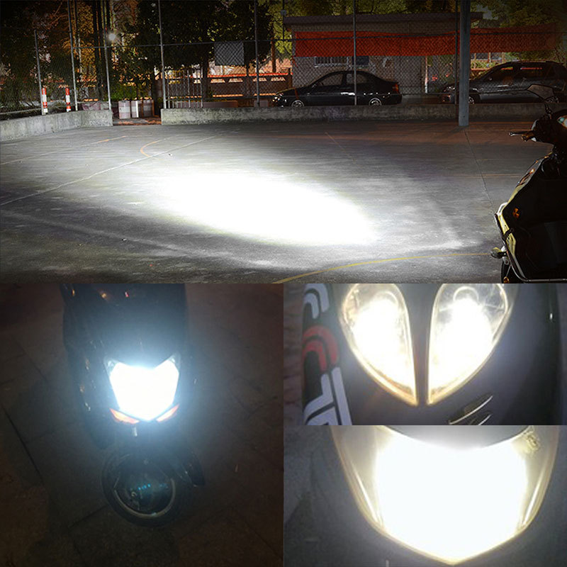 Motorcycle Headlight H4 Three-Claw H6 P15D Ba20D High and Low Beam Integrated 144 Led Motorcycle Spotlight