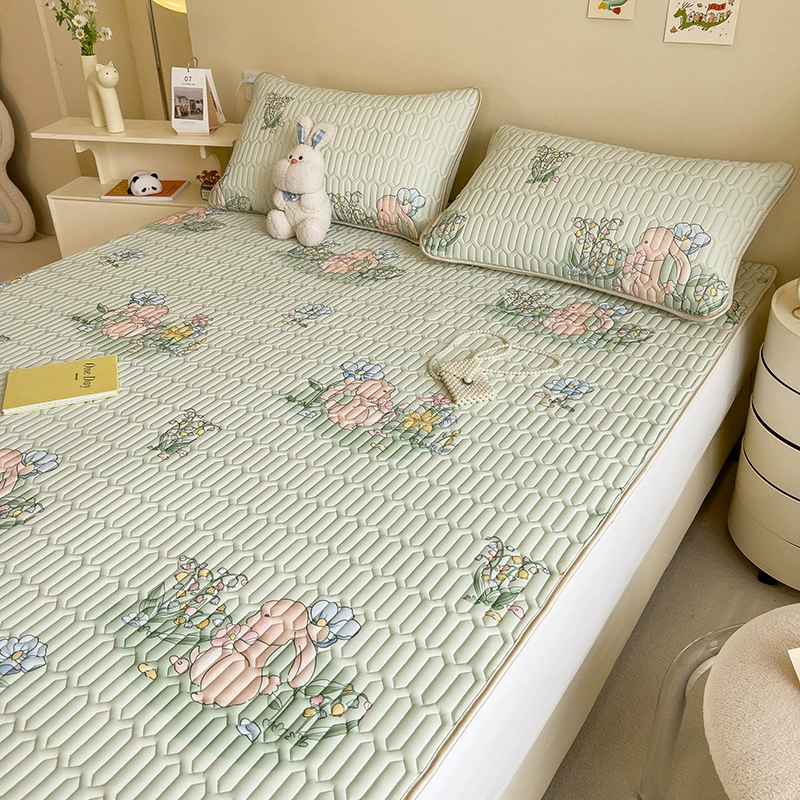 Новинка 2025 года, комплект из трех предметов из латексного коврика, прямая трансляция, групповая покупка, маленькие свежие простые латексные коврики с ремешками, простыни