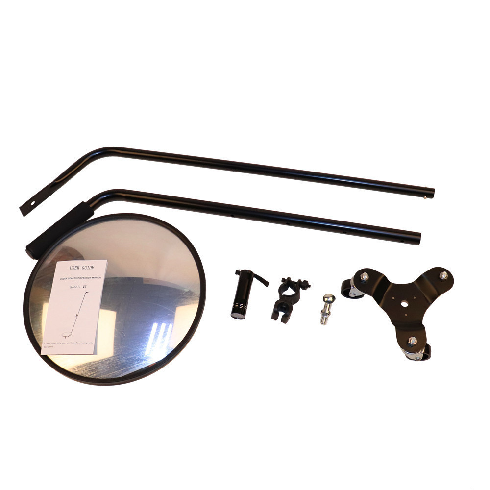 车底检查镜圆形镜便携式可视带灯探测伸缩检查镜便携镜反光镜