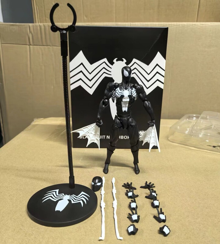 黑色邻居共生体蜘蛛侠黑色毒液战衣关节MESS TOYS可动手办模型|undefined
