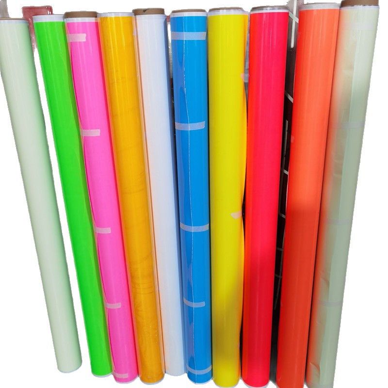 厂家货源 彩色夜光膜PET蓝色蓄光膜绿色荧光贴纸红色自发光材料