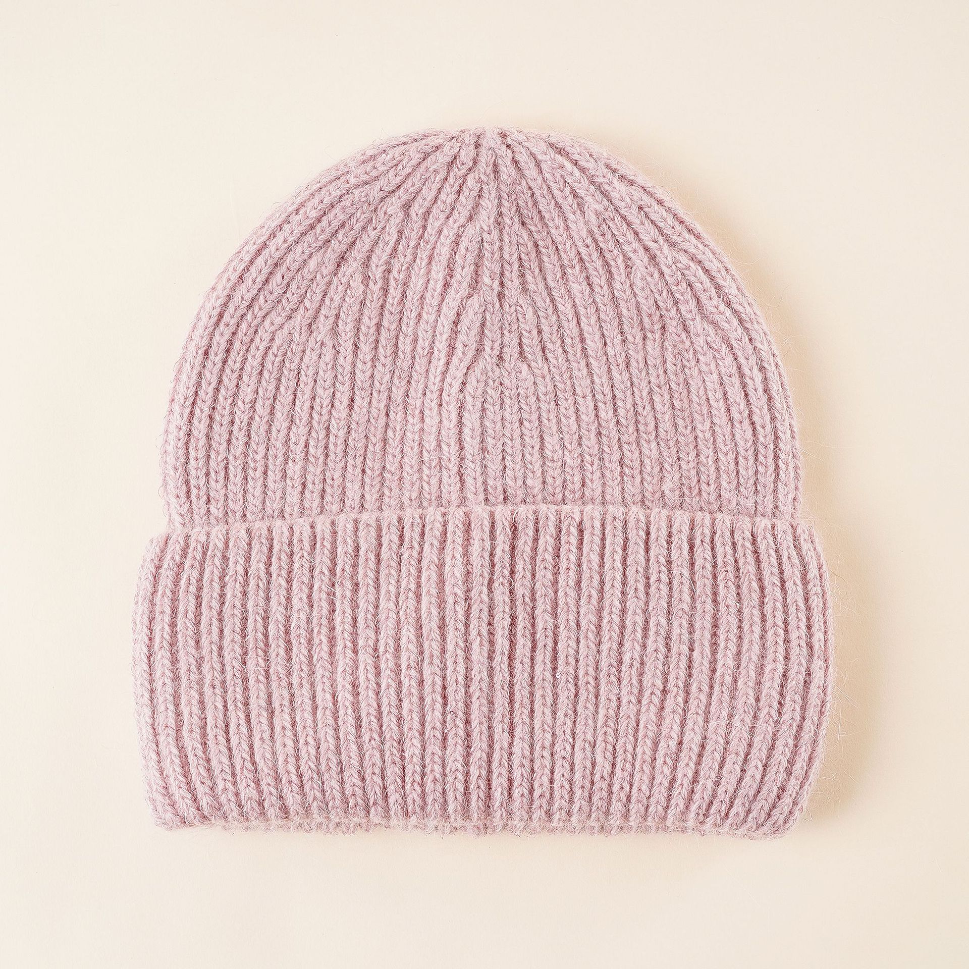 Sombrero de las mujeres Otoño e Invierno estilo coreano simple lana sombrero invierno cálido dedo gorra engrosada seda color mezclado de punto sombrero moda