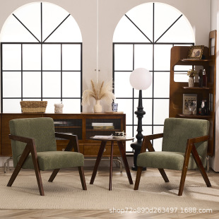 Single Sofa Chair Antique Study Desk Chair Small Richard Chair Comfortable Sedentary Bedroom Chair Solid Wood Backrest Chair