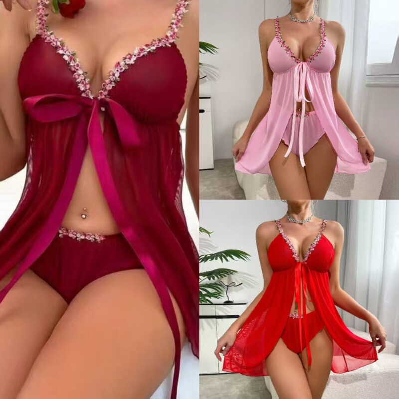 Foreign Trade European and American Cross-Border Fashion Lingerie Sexy Bra Mesh Floral Strap Bowknot Slit Plus Size Foreign Trade European and American Cross-Border Fashion Lingerie Sexy Bra Mesh Floral Strap Bowknot Slit Plus Size