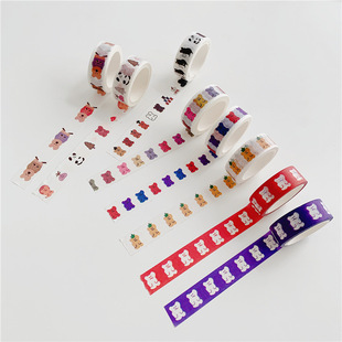 [5 m] ins South Korea cartoon bear koala bear and paper tape hand account sticker sealing sticker simple series stationery