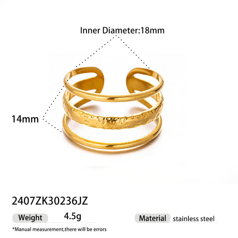 Anillo de acero inoxidable europeo y americano Tena Diseño de nicho femenino Anillo de apertura irregular retorcido Acero de titanio Joyería explosiva Mujer