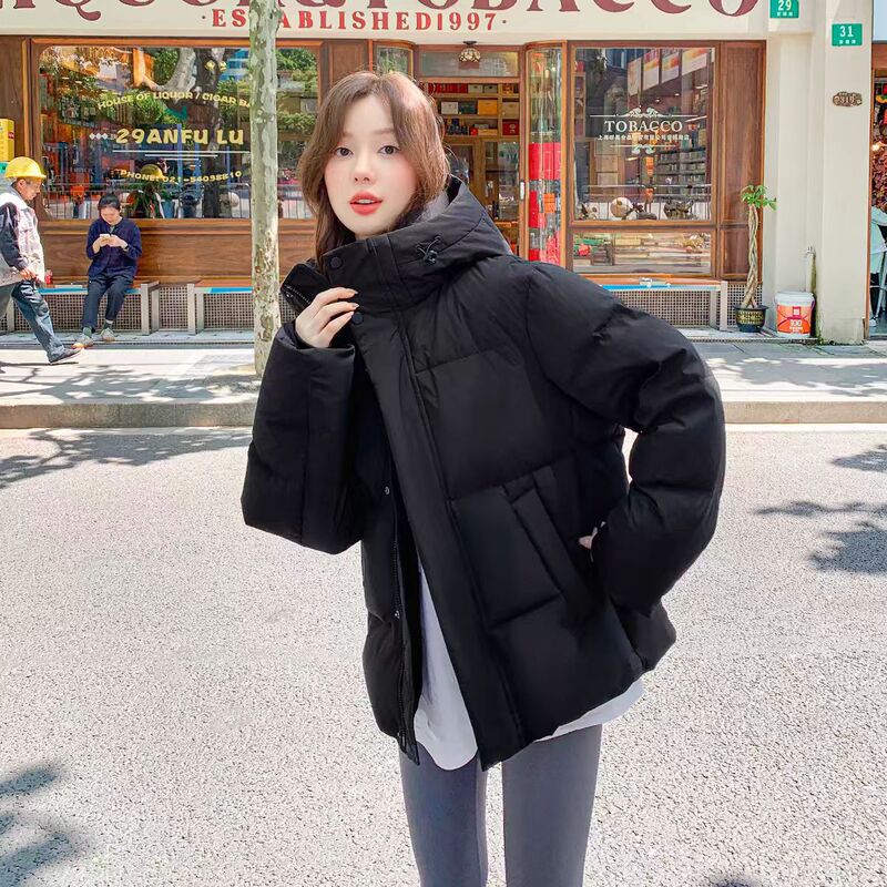 谷纪同款女装短款羽绒服女加厚宽松连帽小个子2025年新款冬季外套|undefined
