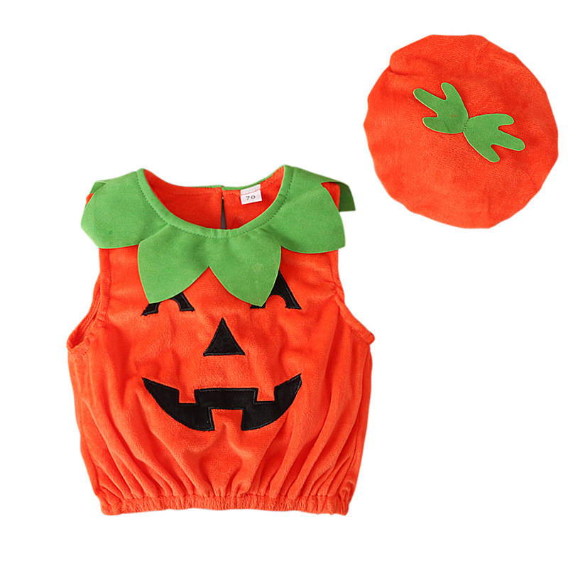 Regular Fit Fit Type Halloween Festival Pumpkin Pattern Halloween Funny Pumpkin Cotton Boys Clothing Sets