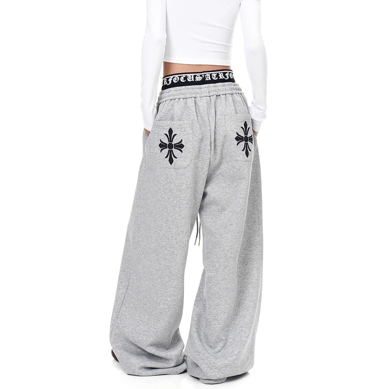 American Gothic Style Double-Waist Casual Pants and Sweatpants for Women in Autumn and Winter, Loose Design Wide-Leg Pants, Drapey Floor-Length Pants American Gothic Style Double-Waist Casual Pants and Sweatpants for Women in Autumn and Winter, Loose Design Wide-Leg Pants, Drapey Floor-Length Pants