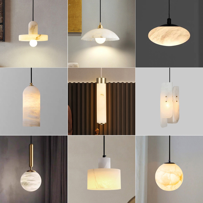 Cross-border Spanish natural marble master bedroom bedside small chandelier bar light luxury creative designer Zhongshan lamps