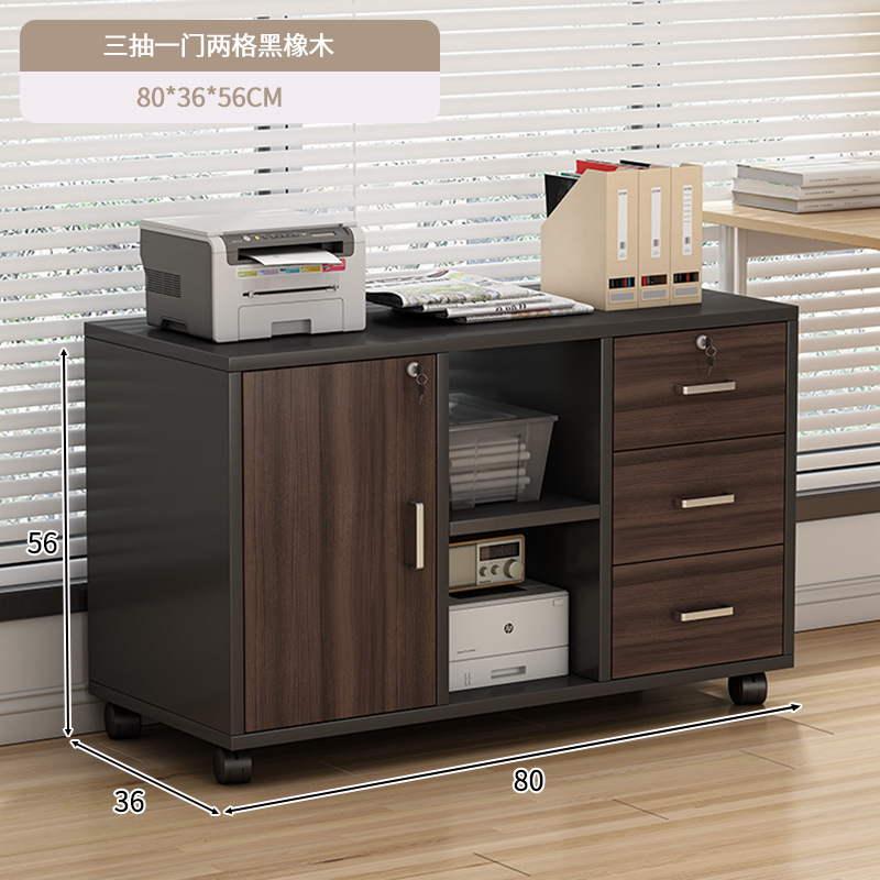 Tres sorteos, una puerta, dos casillas de roble negro 80 cm