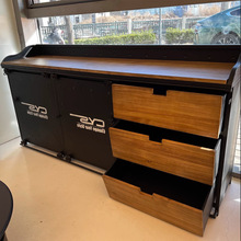 loft入户美式木板餐边柜复古储物柜铁艺工业风备餐台咖啡茶水柜台