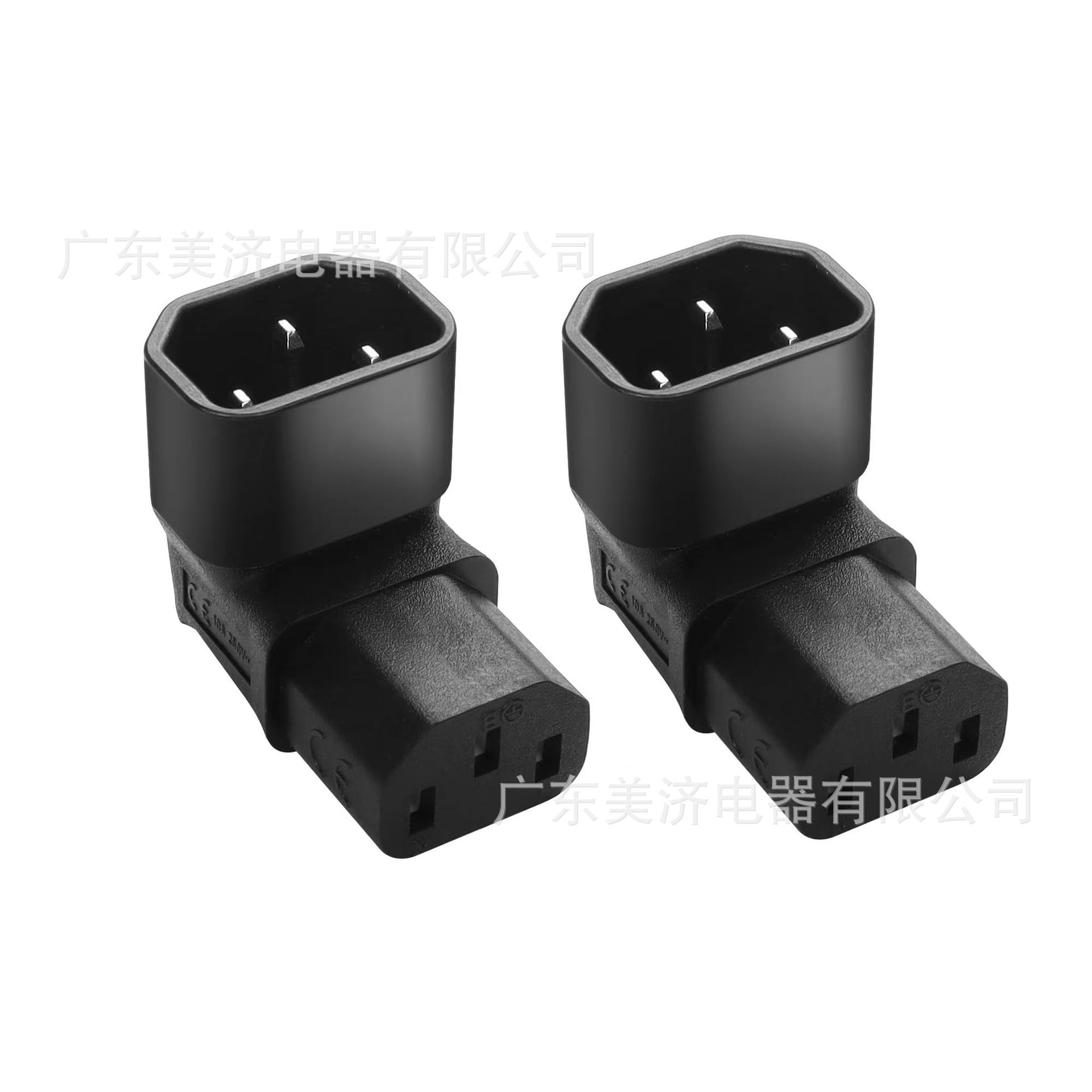 WA-0092 IEC320 C13转C14 10A C14公转C13母90度角电源扩展适配器
