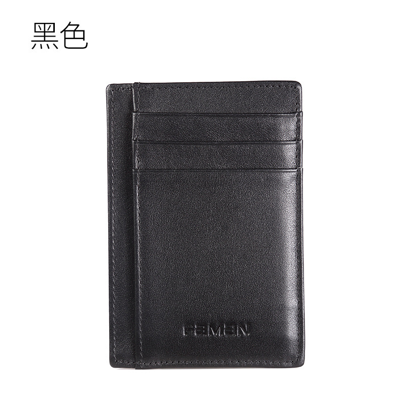 Bolsas de tarjetas de crédito de cuero para hombres, porta tarjetas bancarias de autobús, porta tarjetas de licencia de conducir mini compacta y ultra delgada
