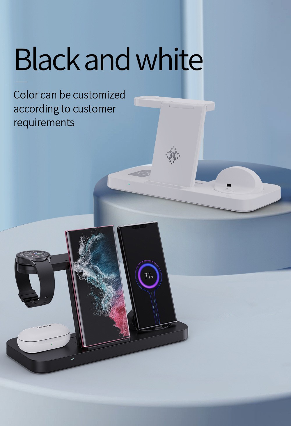 Title 20, Folding Six-in-One Wireless Charging Stand Char...