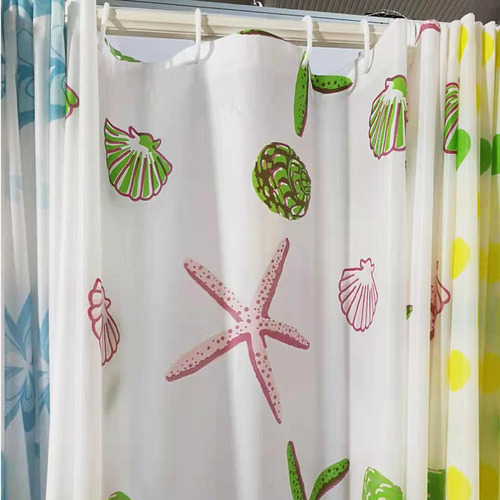 1.8*2m printed waterproof shower curtain PEVA hook plastic thickened shower curtain cross-border hot selling PE shower curtain