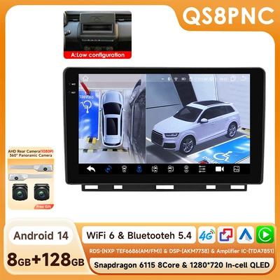 DVD Navigation | wireless CarPlay - model-a-with-360-camera-8128g-wifi4g-version-6115-carplay-octa-core-compatible-with-renault-clio-5th-generation-2019-2021-low-end-model-9inch-frame-set