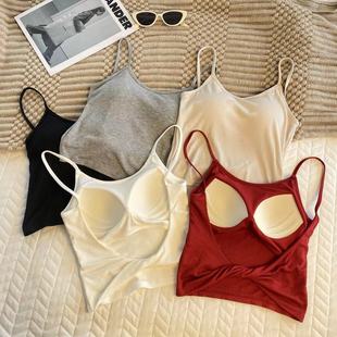 Hot girl twisted backless camisole women's outer wear latex fixed Cup one-piece top tube top beauty back underwear fashion