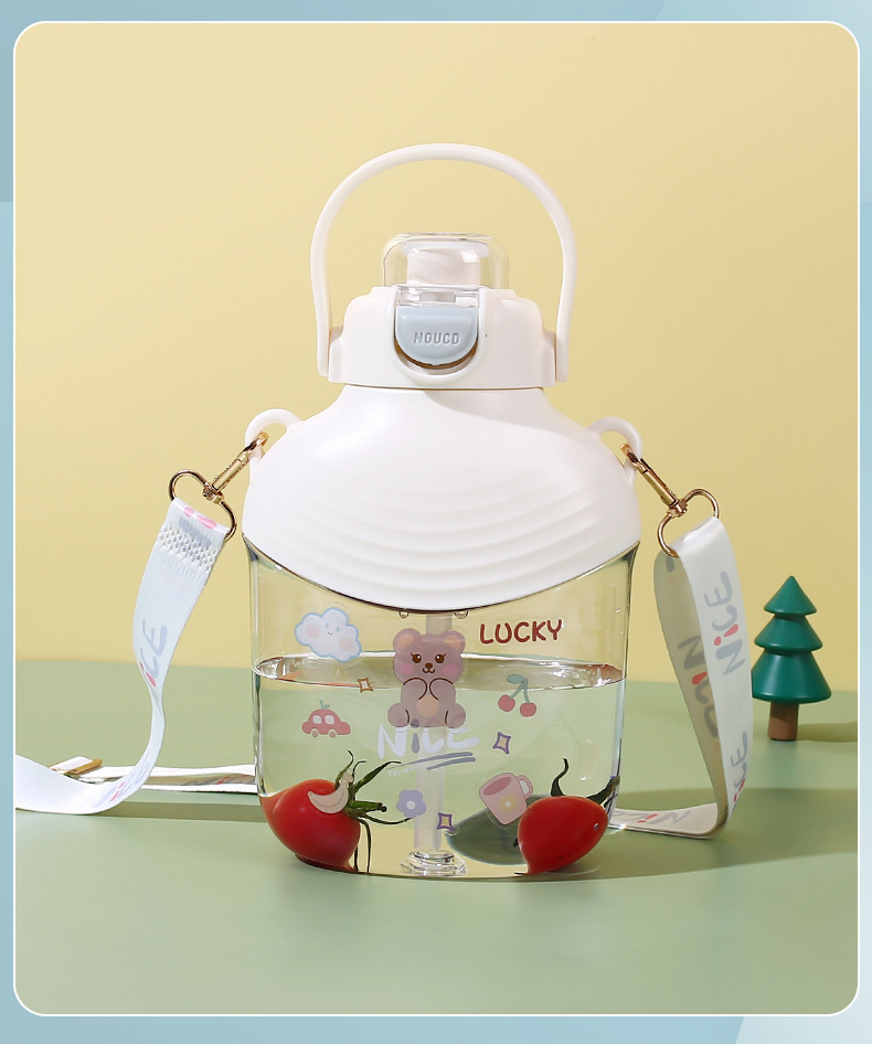 Cute big-bellied cup, women's summer large-capacity sports water cup, popular children and students' water bottle, portable straw cup pic 16