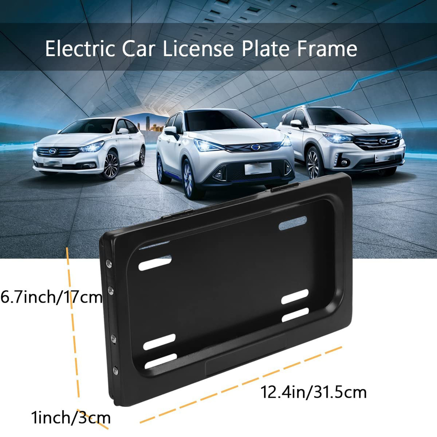 Us Standard Car Curtain License Plate Frame Cross-Border Hot Selling Us Standard Double License Plate Frame Car License Plate Frame with Remote Control License Plate Holder