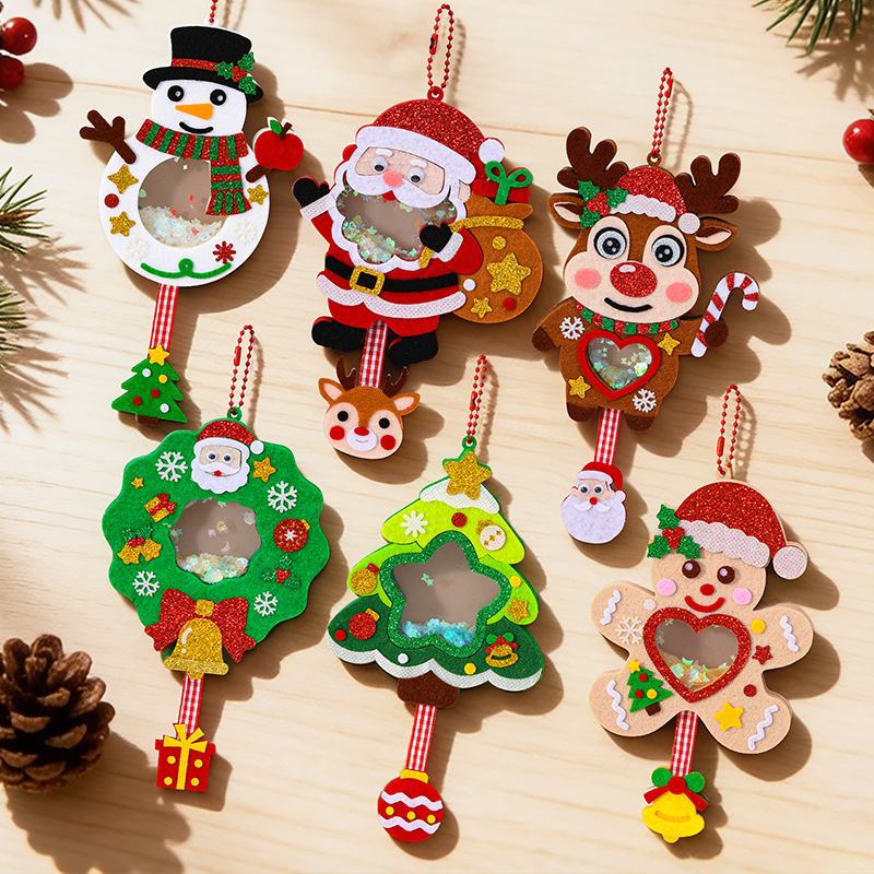 Regalos de Navidad no tejidos shaker llaver para niños hechos a mano DIY material paquete de decoración colgante pequeño regalo