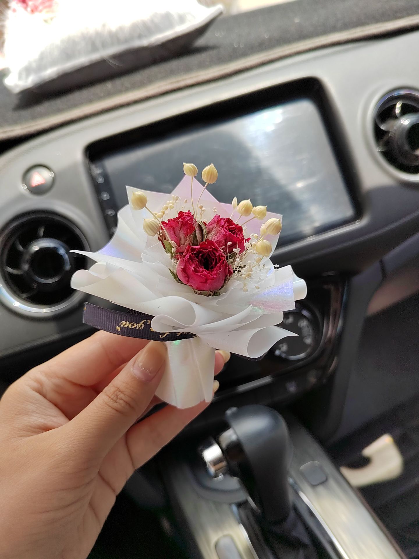 Mini flor seca pequeño ramo Rosa coche salida de aire del coche aromaterapia refrigerador pegatinas Regalo De vacaciones regalo de boda