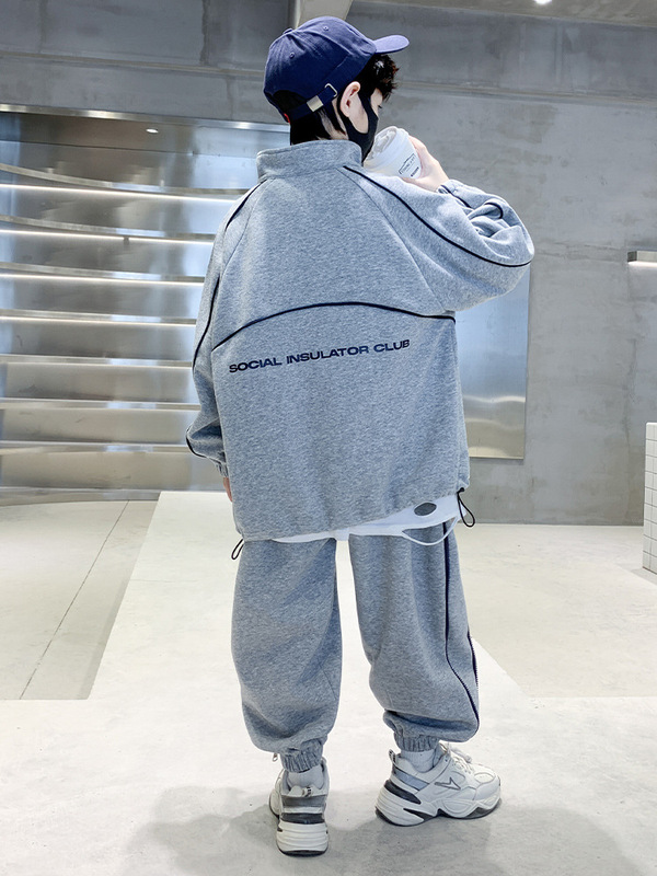 儿童套装男童秋装2025新款中大童春秋款酷帅卫衣运动服帅气时髦潮|undefined