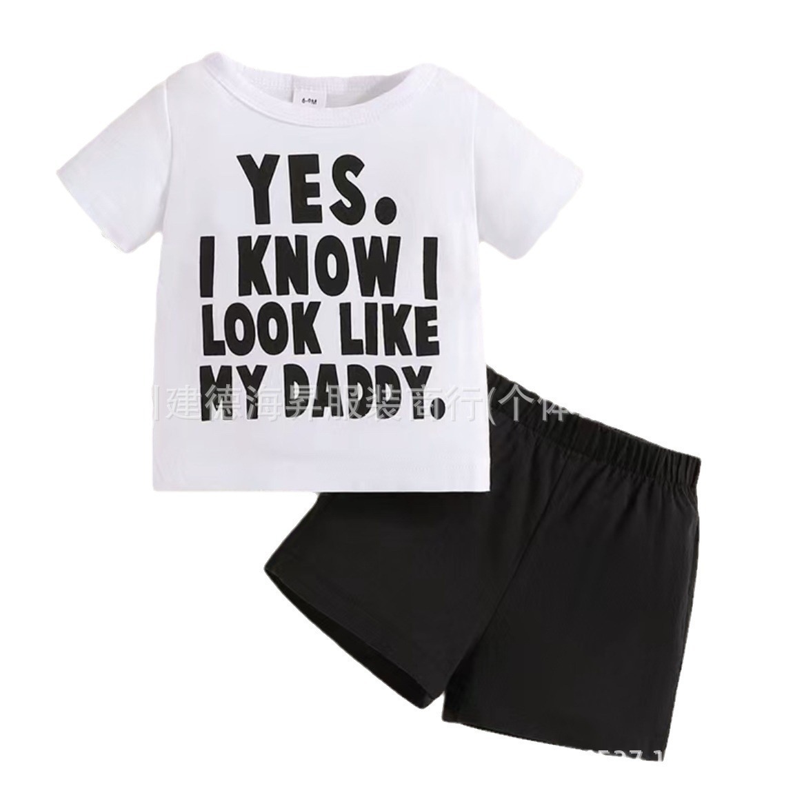 Transfronterizo shein comercio exterior traje de niños mangas cortas camisetas pantalones ropa infantil miscelánea de dos piezas traje de niños al por mayor