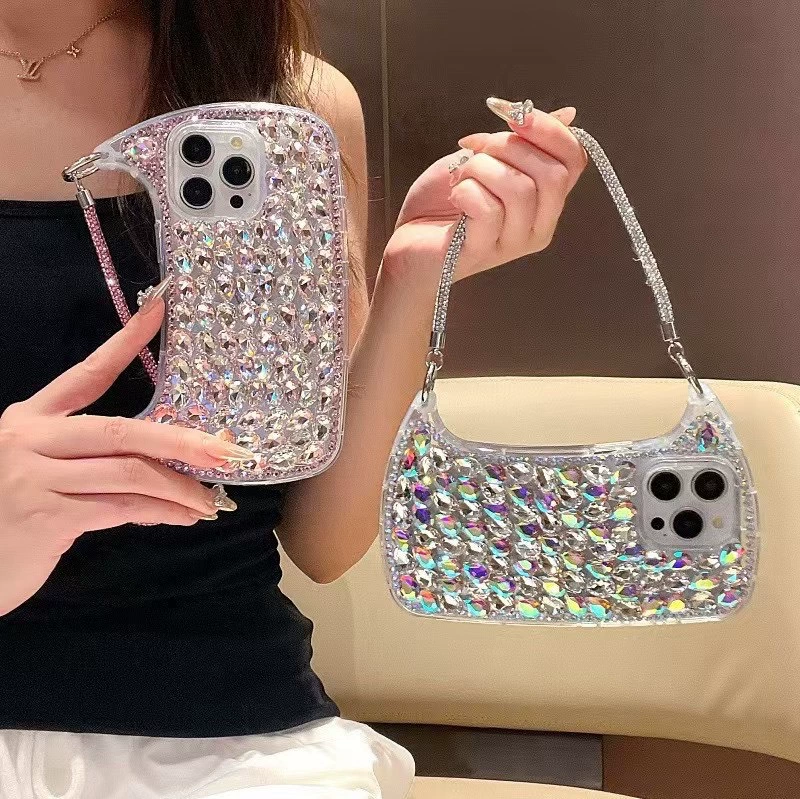 Apple, diamond mobile phone handmade, protective case, diamond encrusted, iphone, DIY