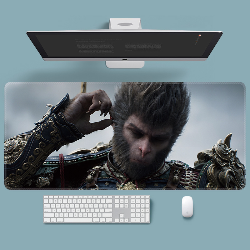 Black Myth Goku Mouse Pad Oversized E-sports Game Boys Office Computer Keyboard Pad Table Mat Non-slip Edge Lock