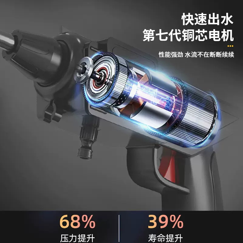 通用洗车机车用家用便携式高压水枪充电式无线锂电洗车神器清洗机