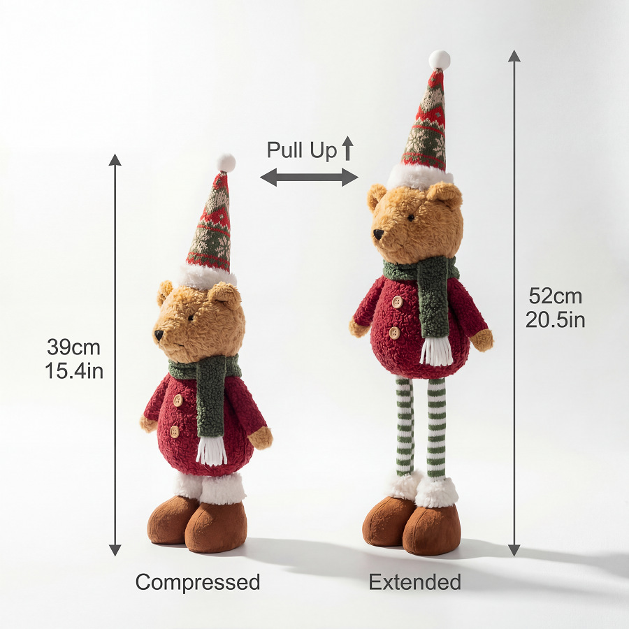 Muñeco Telescópico Navideño de Tela Decorativo para Navidad