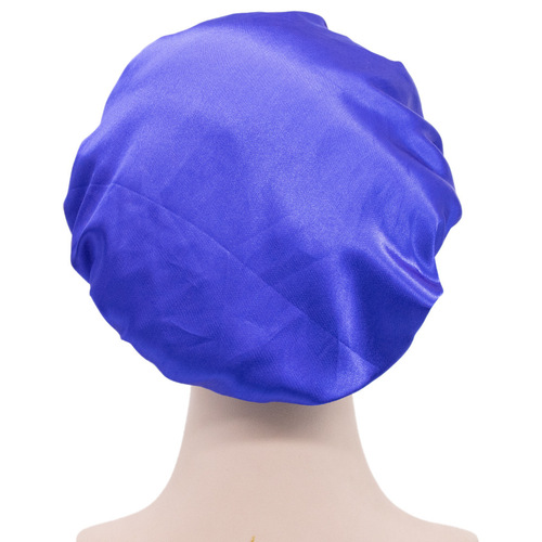 Amazon Bestselling Elastic Single Layer Women's Chemotherapy Hat Beauty Cleaning Hat Winter Postpartum Hair Hat Color Satin Sleep Hat