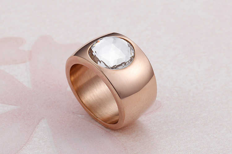 Titanium Steel Material Geometric Pattern Women'S Gender European And American Fashion Wide Face Real Jewelry Retro Titanium Steel Ring