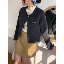 3th Morning 南法千金 珍珠圆扣羊毛双面呢小香风外套ZY2373