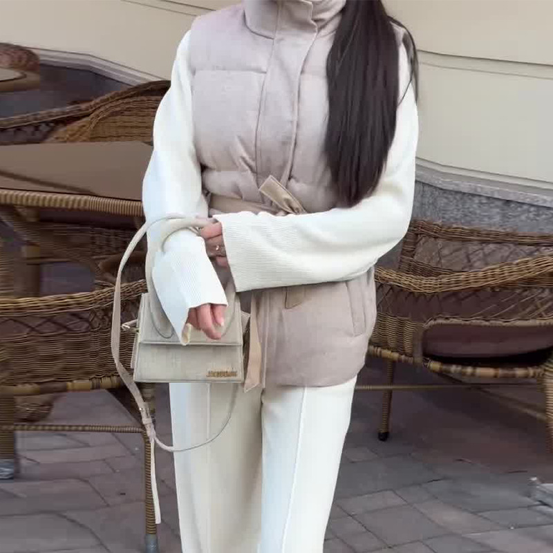 2024 otoño y invierno nuevo estilo europeo y americano Amazon ropa de mujer transfronteriza de color sólido perezoso viento universal grueso chaleco de algodón image 5