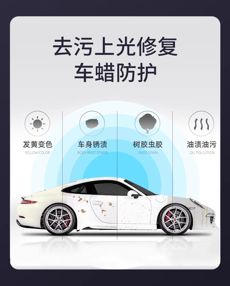 Car Paint Stain Removal Wax, Shellac, Tree Sap, Car Wash Clay, Scratch Repair Wax, Yellow Spots, Black Spots, Water Marks, Rain Stains, Paint Splashes, Iron Powder