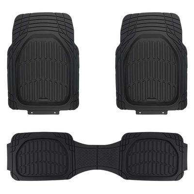 Car Floor Mats Thickened Pvc Non-Slip Car Mat Set Waterproof Easy to Clean Customizable Universal Car Floor Mats (Universal Foot Pad) - black-3-piece-set