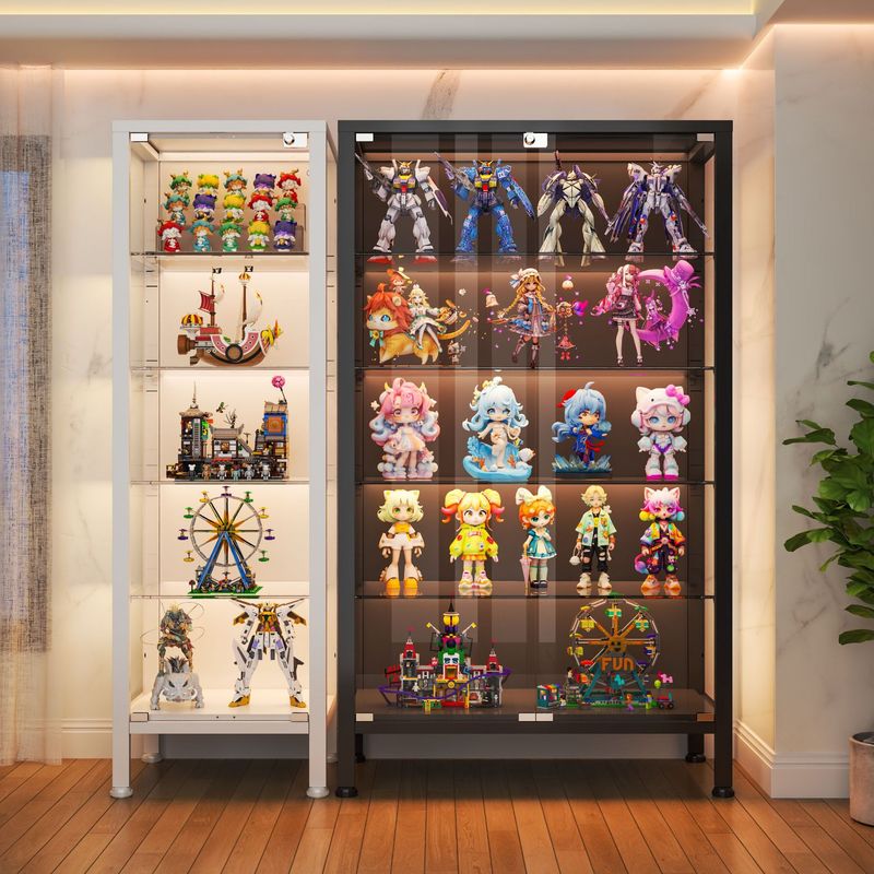 手作りキャビネット ライト付きレゴディスプレイキャビネット ガラスキャビネット 防塵収納棚 おもちゃモデルディスプレイキャビネット ワインキャビネットに適しています|undefined
