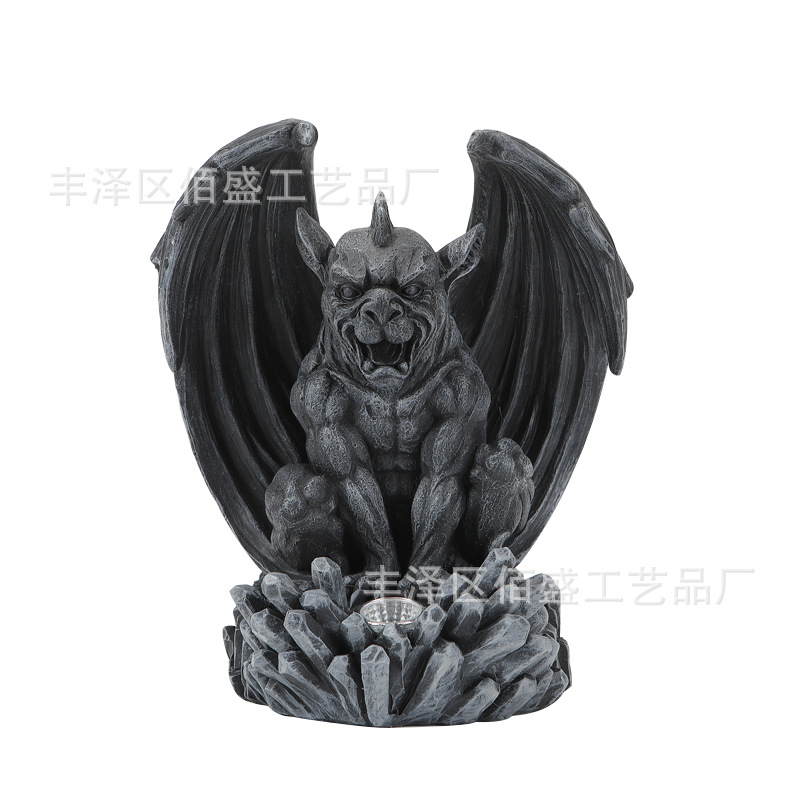 Jardín transfronterizo de comestibles jardín ornamentos de resina monstruos demonios estatuas lámparas decorativas creativas de jardinería de animales ornamentos