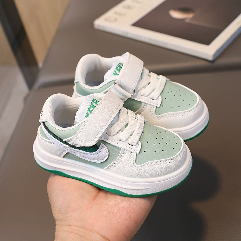 Children's sports shoes, cute white shoes for early age, 2023, autumn, soft sole