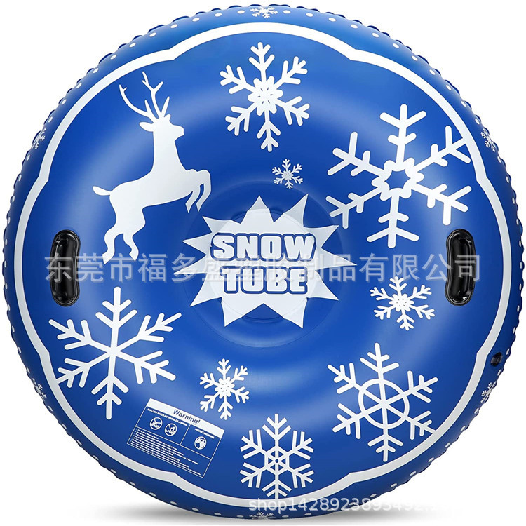 现货新款雪花麋鹿滑雪圈pvc滑雪橇充气滑雪车大坐骑滑雪圈摩托艇