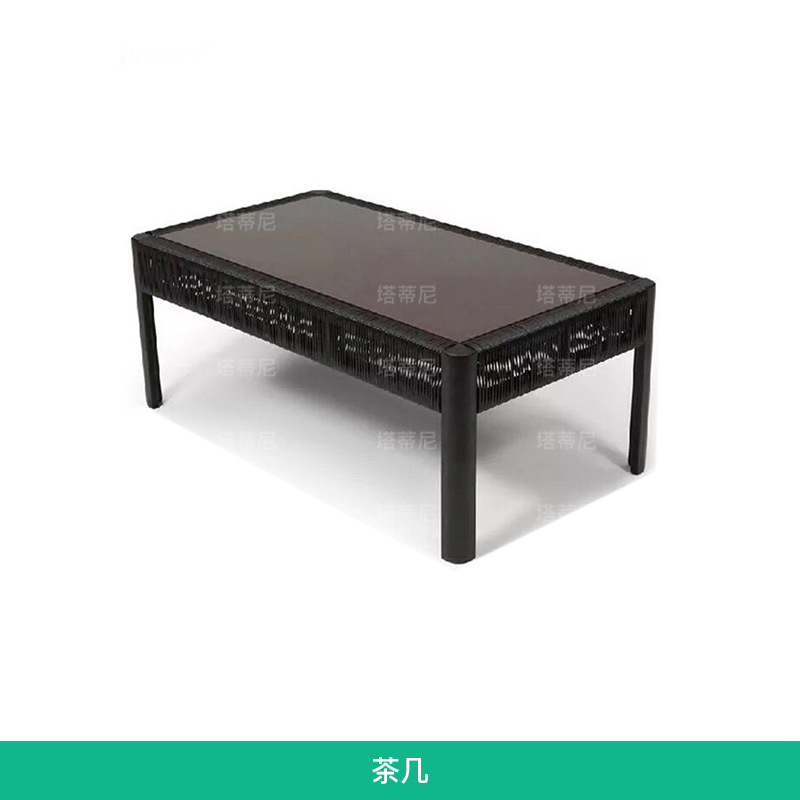 Sofá para exteriores, balcón para patio, conjunto de muebles impermeables y con protección solar, terraza para jardín, mesa de café de ratán para alojamiento rural