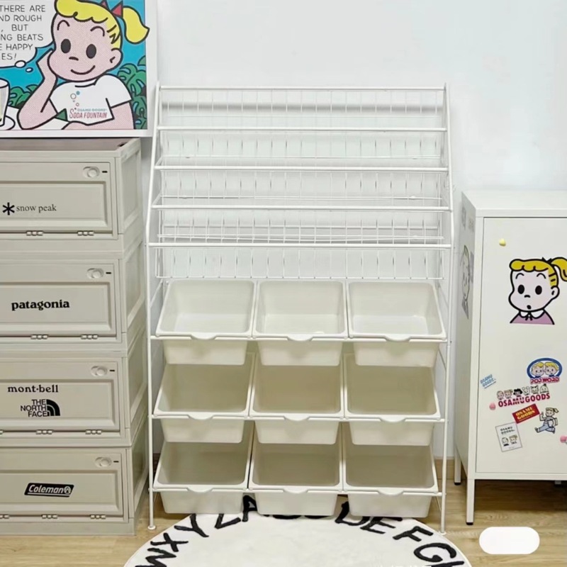 子供用本棚絵本ラックおもちゃ収納ラックベビー本棚家庭用床置き文具収納ボックス収納ラック|undefined