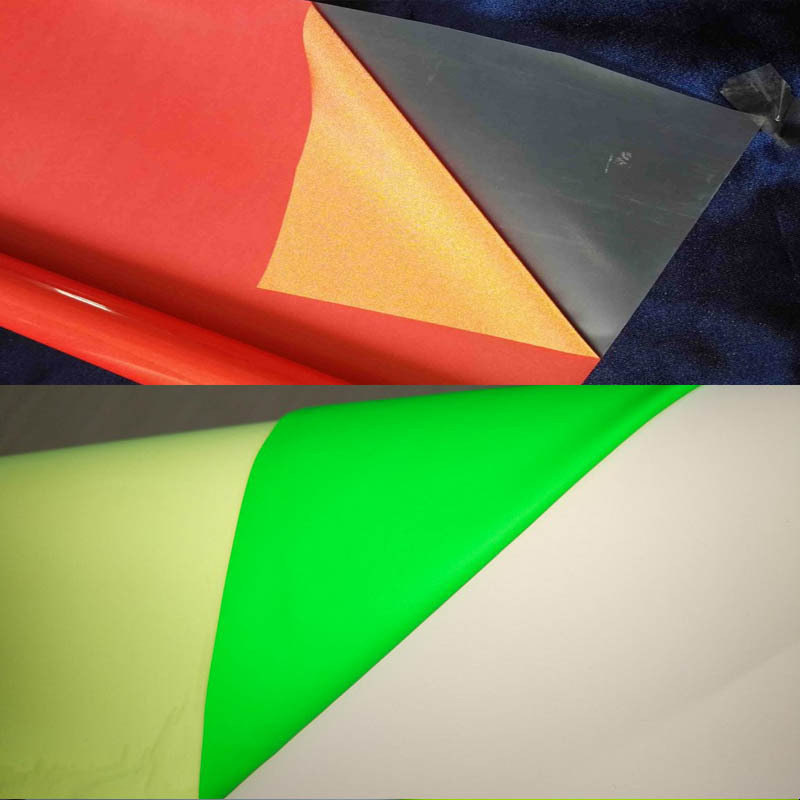 厂家彩色反光服装热转印烫画转印膜 TPU弹力刻字膜黑色反光热贴膜