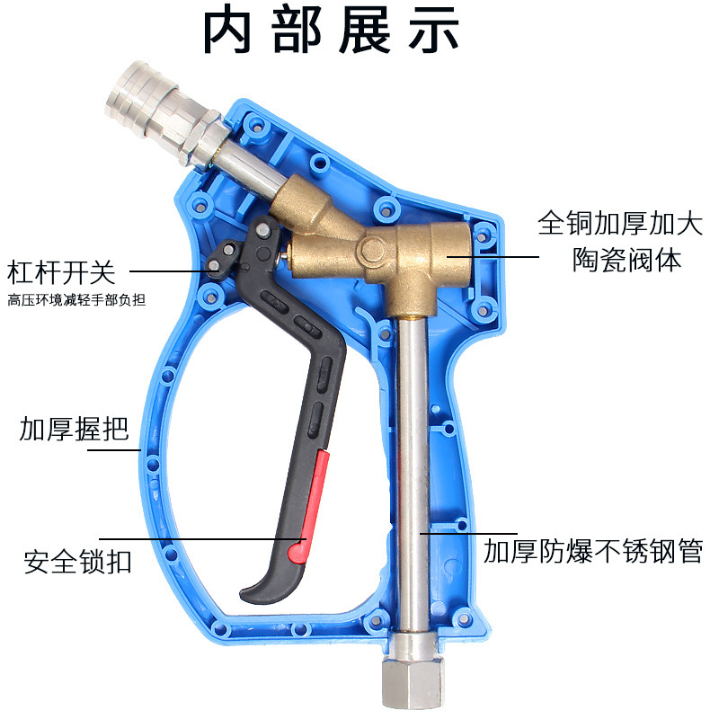 Cross-border high pressure cleaner 5000psi car wash high pressure 350kg water gun powerful car wash gun head water gun