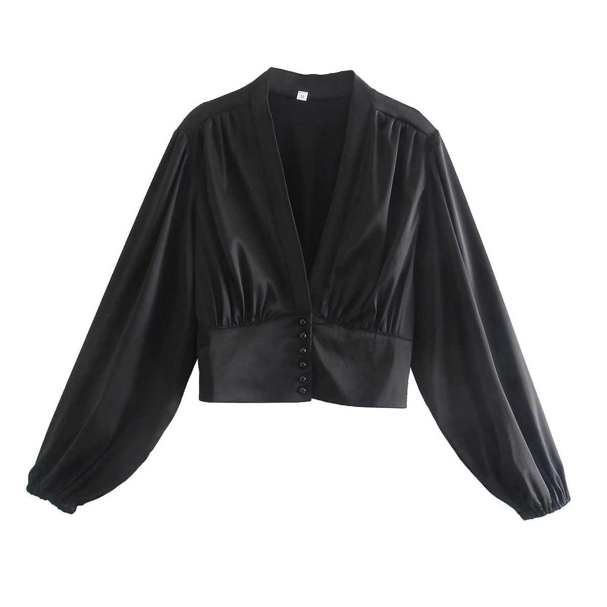 new wholesale spring two-color gloss waist blouse NSAM54122