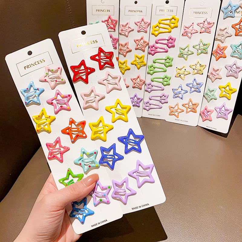 Nuevo clip de BB dopamina de color estrella de pentaco pequeño clip de cabello para niños tocado para niños lindos bordes laterales clip de cabello