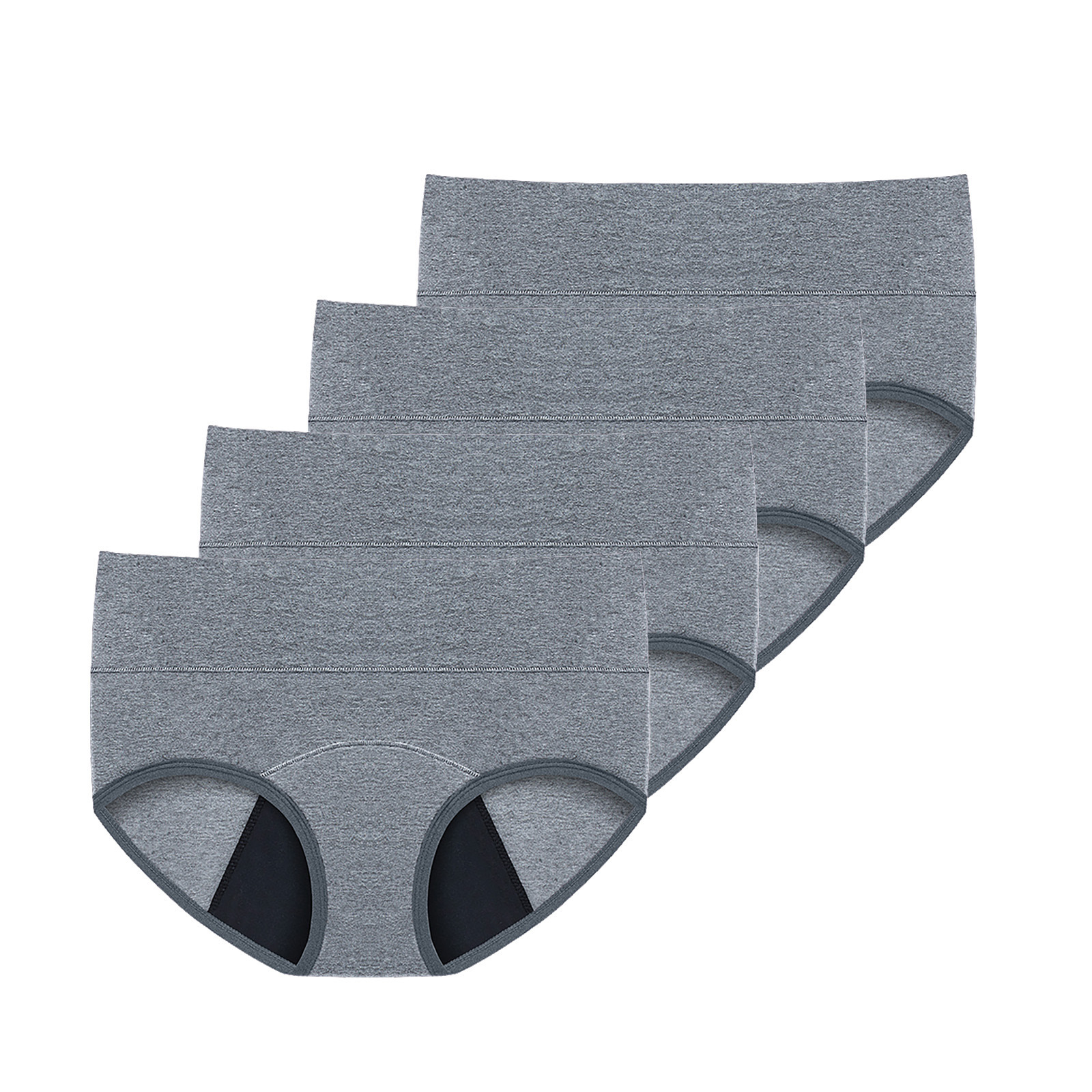 Ropa interior menstrual transfronteriza de gran tamaño para mujeres, período menstrual, seguridad a prueba de fugas, pantalones de tía, período de cintura media, pantalones sanitarios de algodón puro